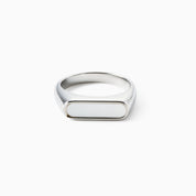 MOTHER OF PEARL SIGNET RING best gold plated tarnish and water resistant piece by Irish Jewellery brand - Lynott Jewellery