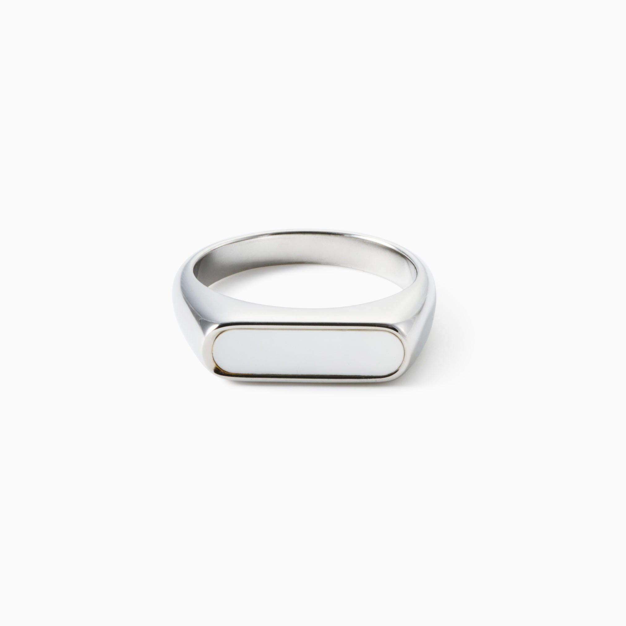 MOTHER OF PEARL SIGNET RING best gold plated tarnish and water resistant piece by Irish Jewellery brand - Lynott Jewellery