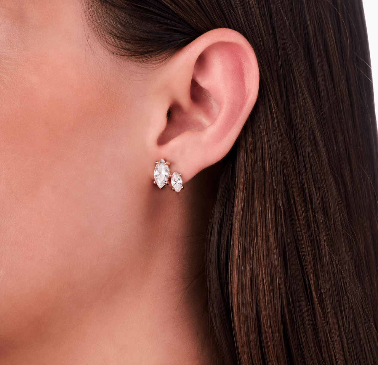 RACHEL GORRY - HANNAH MARQUISE STUDS best gold plated tarnish and water resistant piece by Irish Jewellery brand - Lynott Jewellery