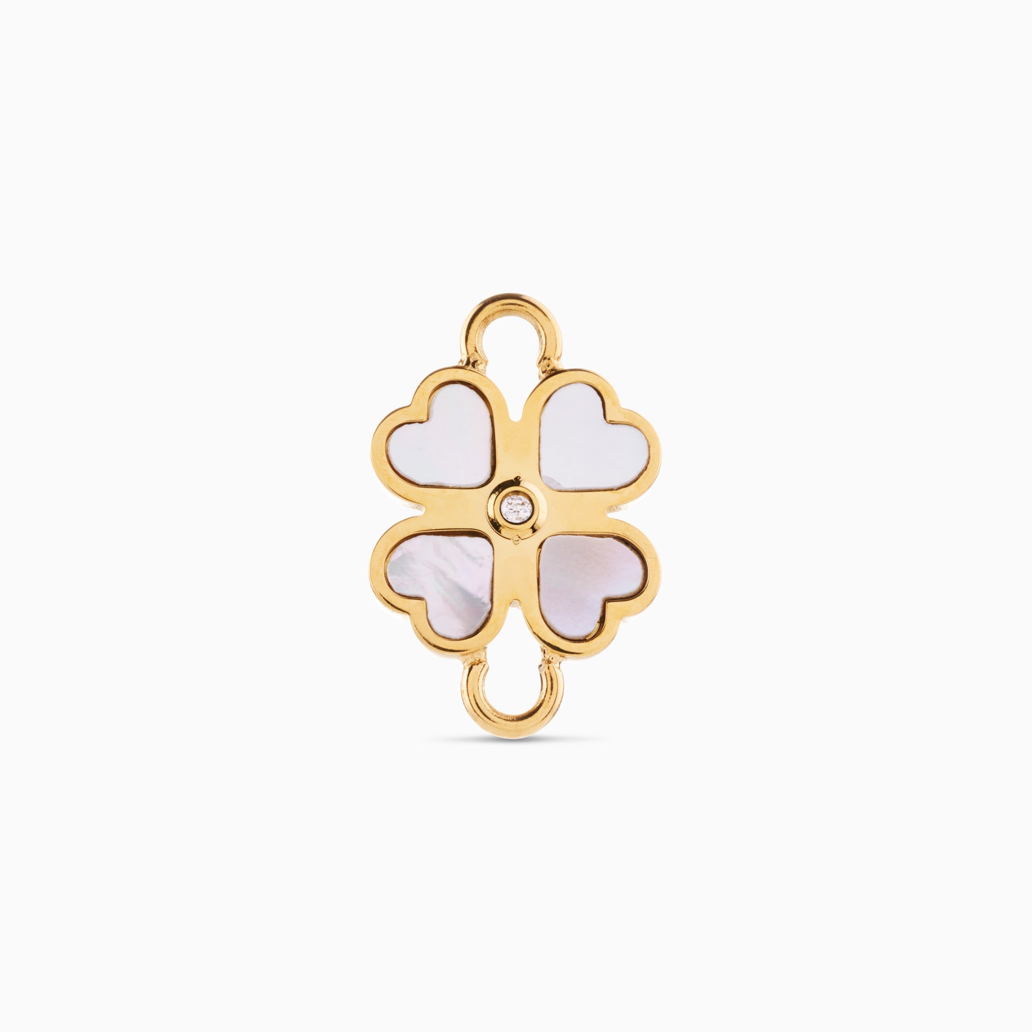 CLOVER WELDING CHARM best gold plated tarnish and water resistant piece by Irish Jewellery brand - Lynott Jewellery