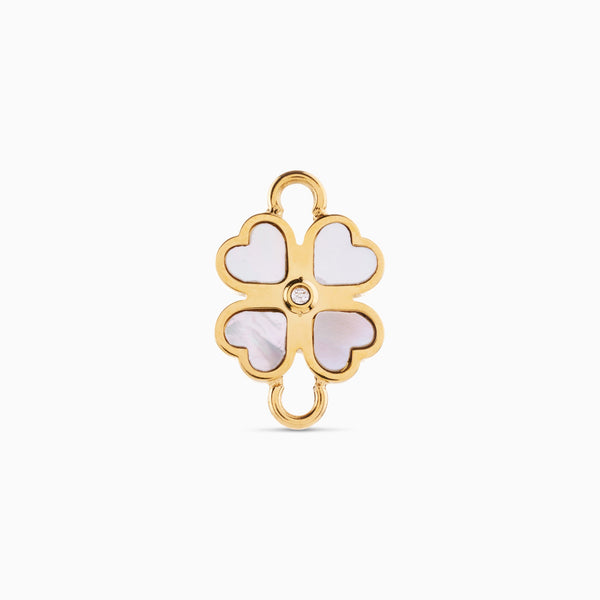 CLOVER WELDING CHARM best gold plated tarnish and water resistant piece by Irish Jewellery brand - Lynott Jewellery