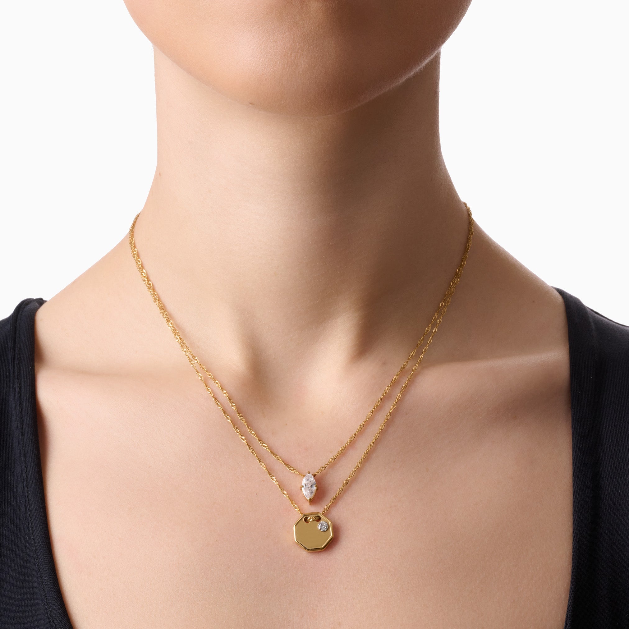 FOREVER YOURS ENGRAVABLE LAYERED NECKLACE GOLD best gold plated tarnish and water resistant piece by Irish Jewellery brand - Lynott Jewellery