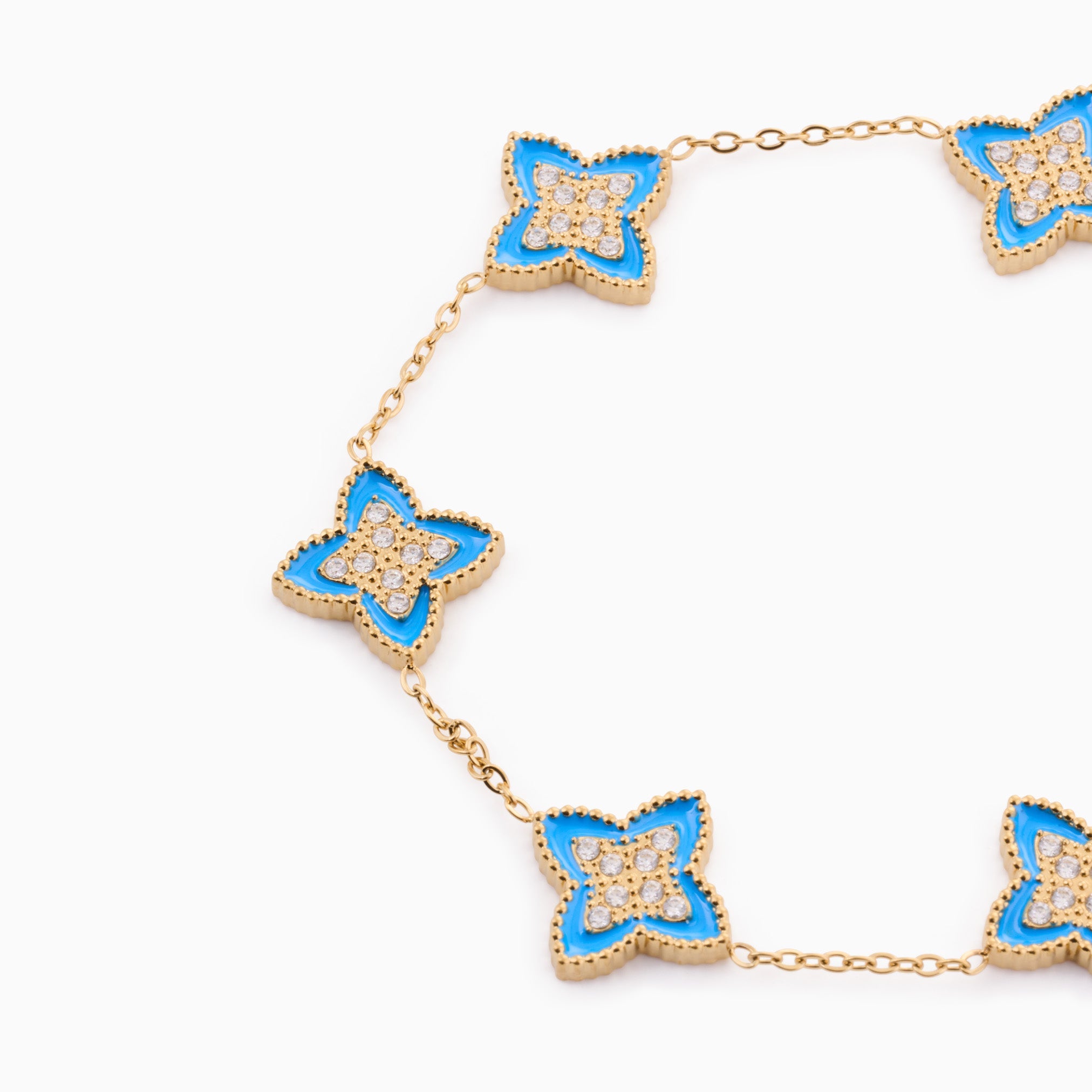 PASSIONATE BLUE BRACELET best gold plated tarnish and water resistant piece by Irish Jewellery brand - Lynott Jewellery