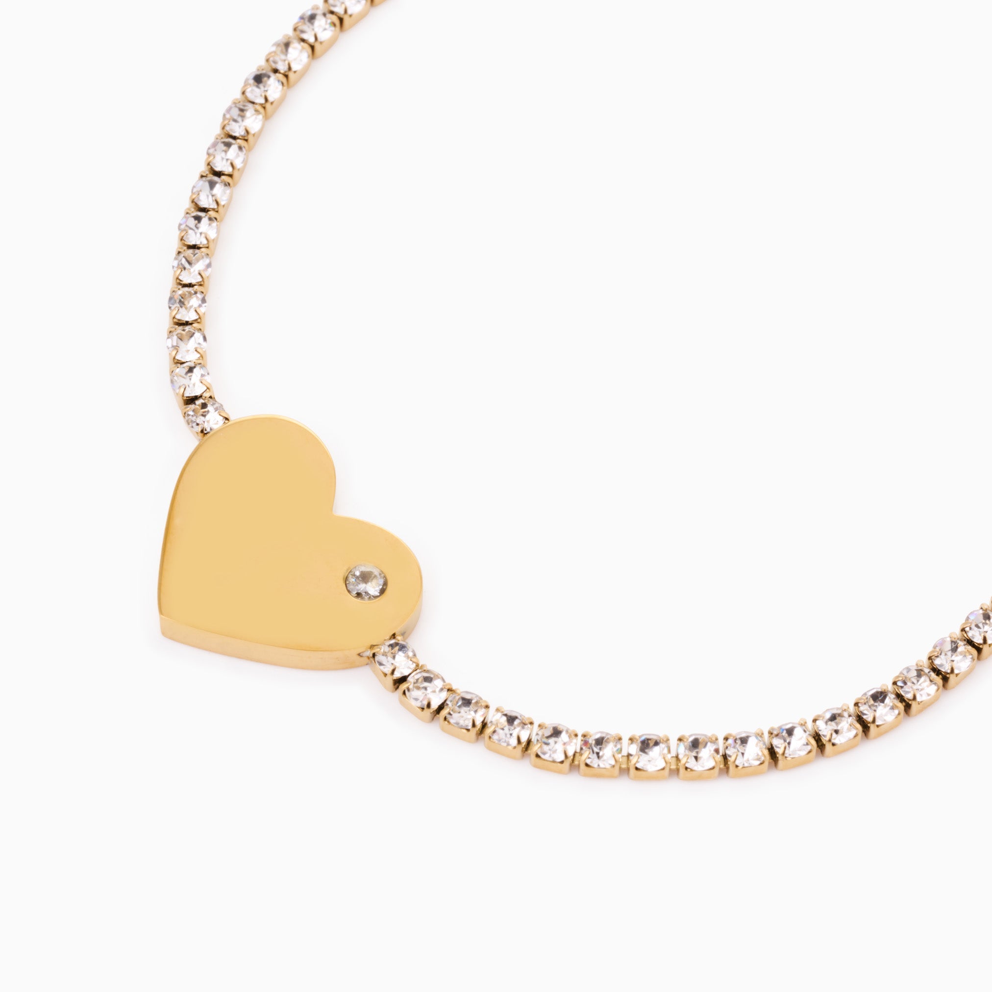 YOU ARE MY HEART ENGRAVABLE TENNIS NECKLACE best gold plated tarnish and water resistant piece by Irish Jewellery brand - Lynott Jewellery