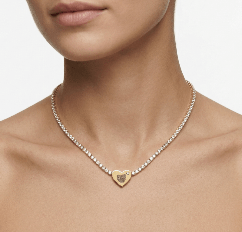 YOU ARE MY HEART ENGRAVABLE TENNIS NECKLACE best gold plated tarnish and water resistant piece by Irish Jewellery brand - Lynott Jewellery