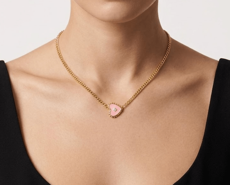 LILY HEART NECKLACE best gold plated tarnish and water resistant piece by Irish Jewellery brand - Lynott Jewellery