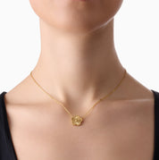 TEXTURED CLOVER NECKLACE best gold plated tarnish and water resistant piece by Irish Jewellery brand - Lynott Jewellery