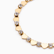 STARLIGHT HEART TENNIS BRACELET best gold plated tarnish and water resistant piece by Irish Jewellery brand - Lynott Jewellery