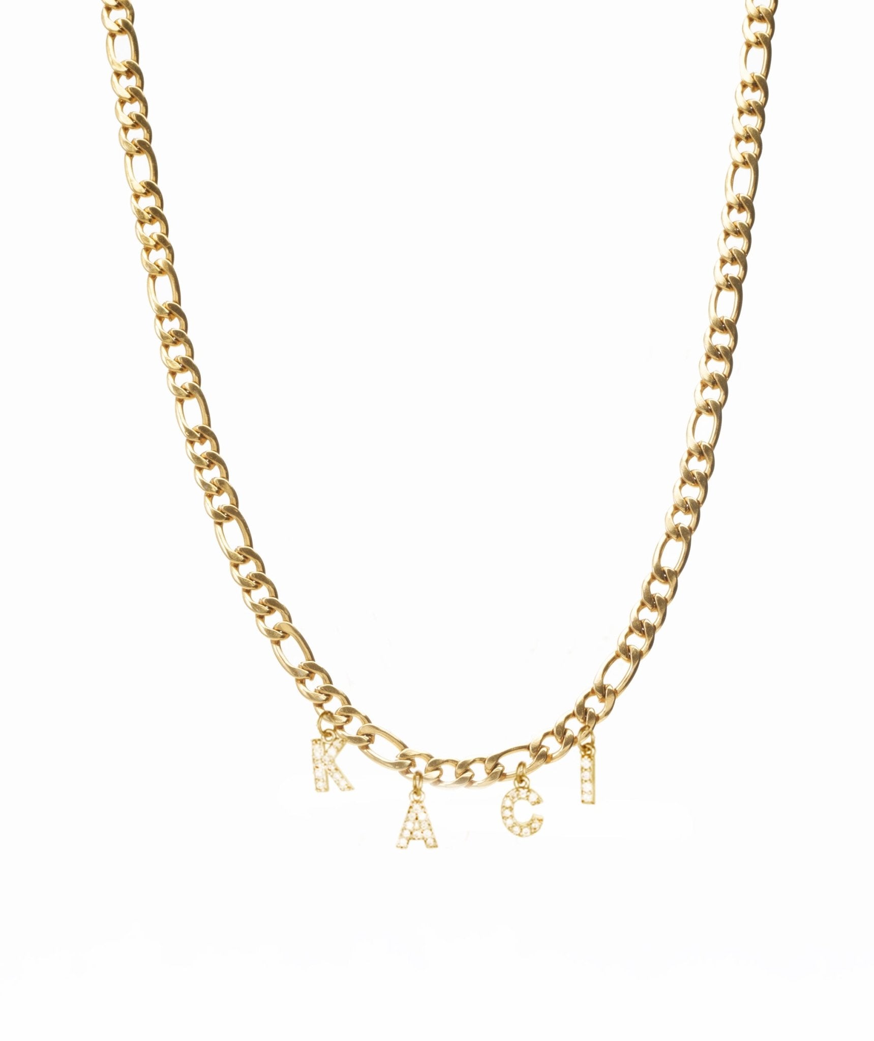 TEGAN PERSONALISED NAME NECKLACE best gold plated tarnish and water resistant piece by Irish Jewellery brand - Lynott Jewellery