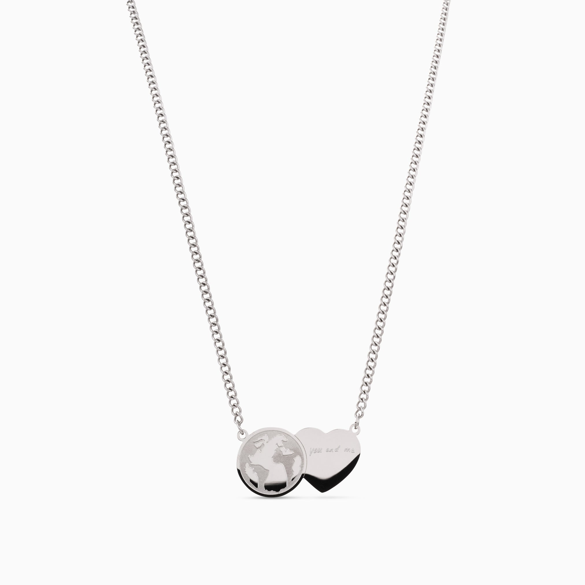 YOU ARE MY WORLD ENGRAVABLE NECKLACE best gold plated tarnish and water resistant piece by Irish Jewellery brand - Lynott Jewellery