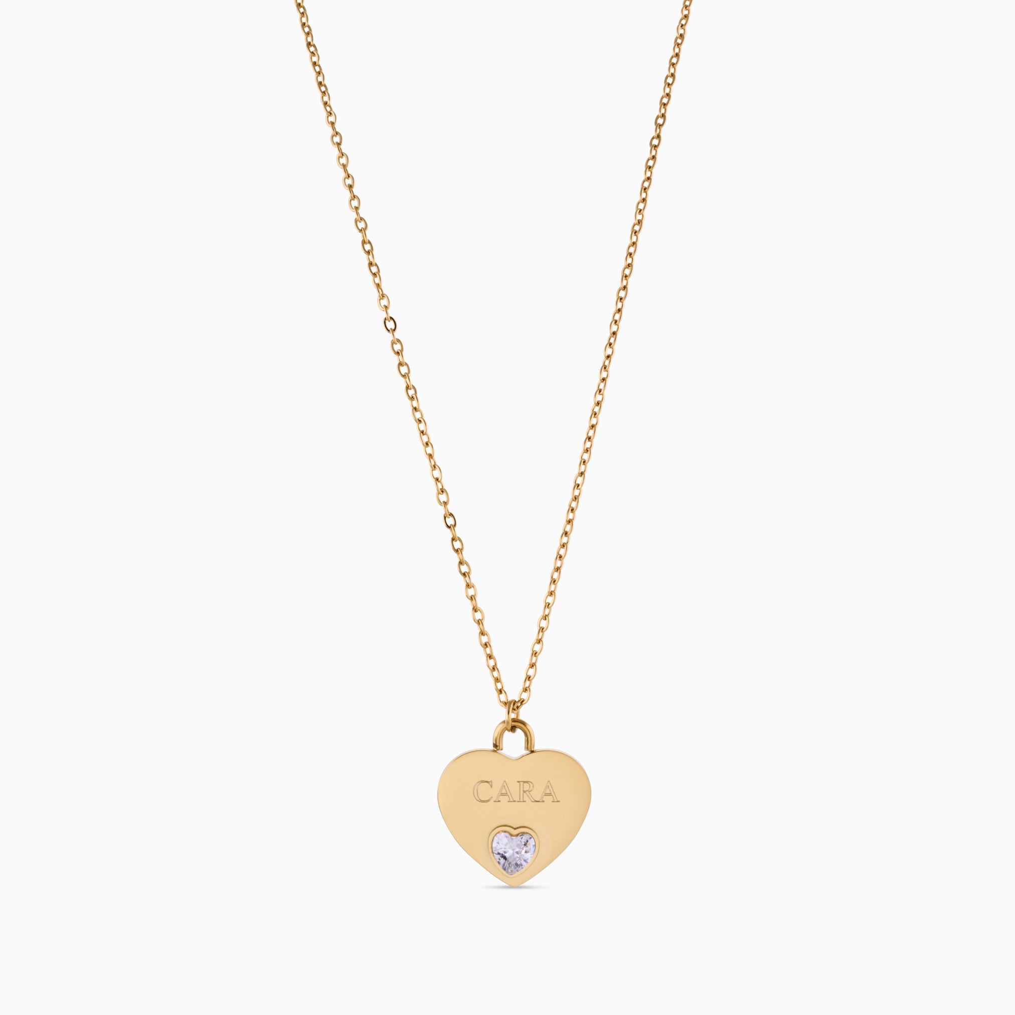 EVERLASTING HEART ENGRAVABLE NECKLACE best gold plated tarnish and water resistant piece by Irish Jewellery brand - Lynott Jewellery