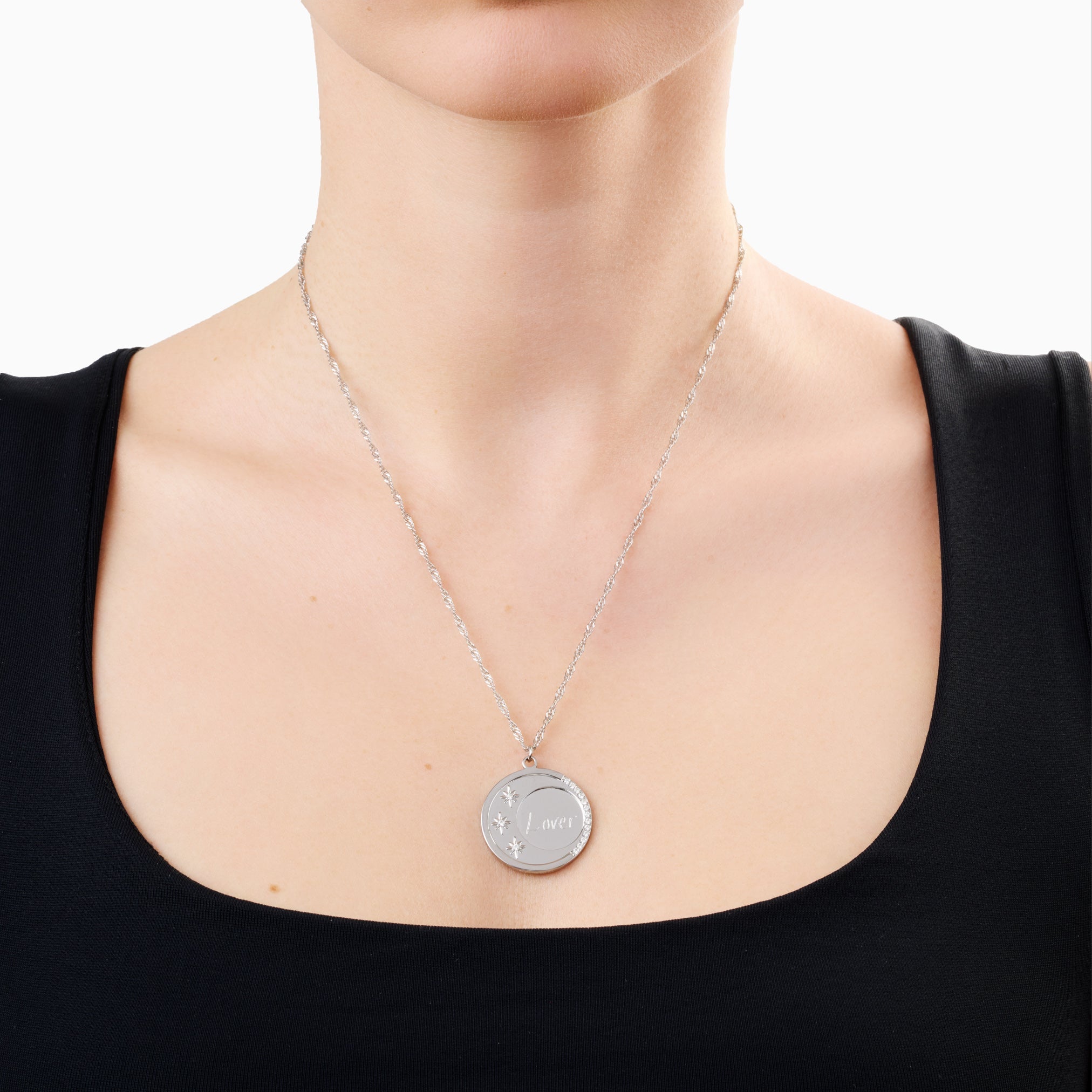 LUNAR GLOW ENGRAVABLE NECKLACE best gold plated tarnish and water resistant piece by Irish Jewellery brand - Lynott Jewellery