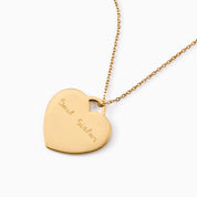 LOVE LOCK HEART ENGRAVABLE NECKLACE best gold plated tarnish and water resistant piece by Irish Jewellery brand - Lynott Jewellery