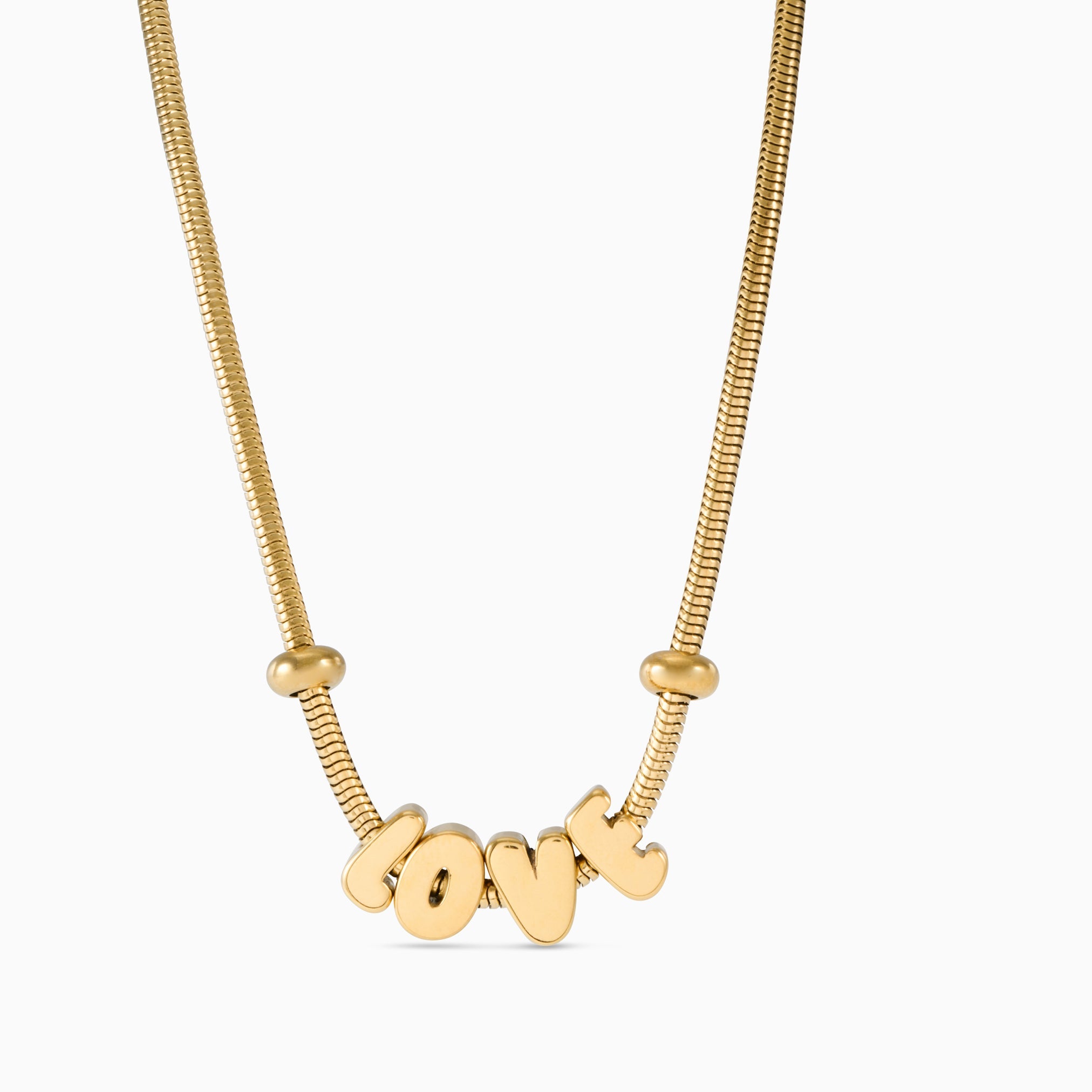 BUBBLE NAME NECKLACE best gold plated tarnish and water resistant piece by - Lynott Jewellery