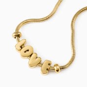 BUBBLE NAME NECKLACE best gold plated tarnish and water resistant piece by - Lynott Jewellery