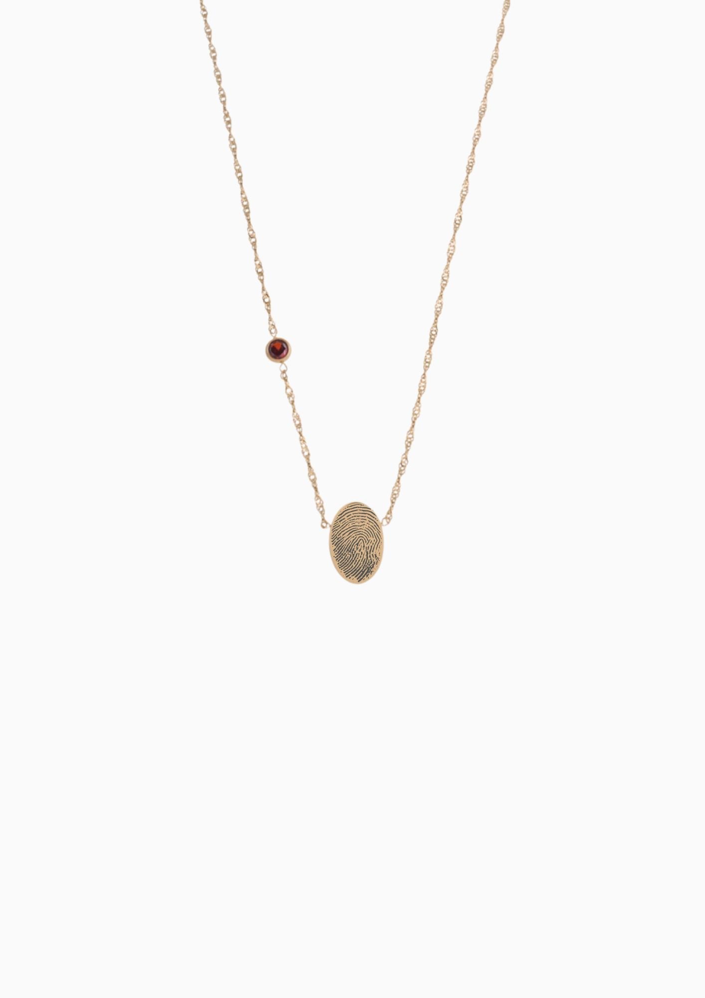 PROMISE ME ENGRAVABLE OVAL DISC & BIRTHSTONE NECKLACE best gold plated tarnish and water resistant piece by Irish Jewellery brand - Lynott Jewellery