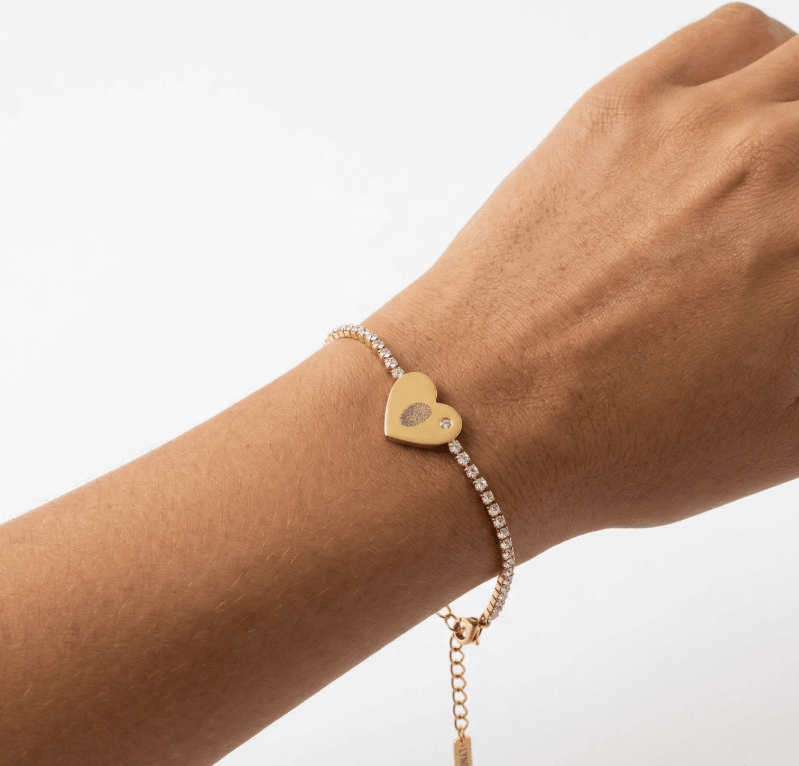 YOU ARE MY HEART ENGRAVABLE TENNIS BRACELET GOLD best gold plated tarnish and water resistant piece by Irish Jewellery brand - Lynott Jewellery