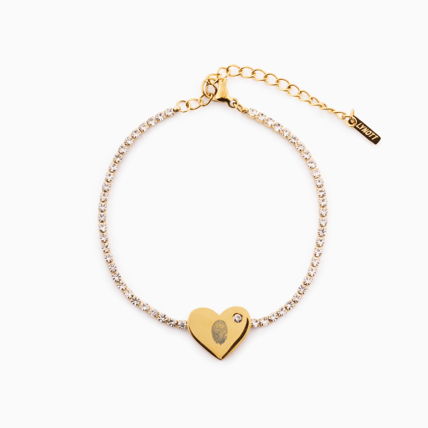 YOU ARE MY HEART ENGRAVABLE TENNIS BRACELET GOLD best gold plated tarnish and water resistant piece by Irish Jewellery brand - Lynott Jewellery