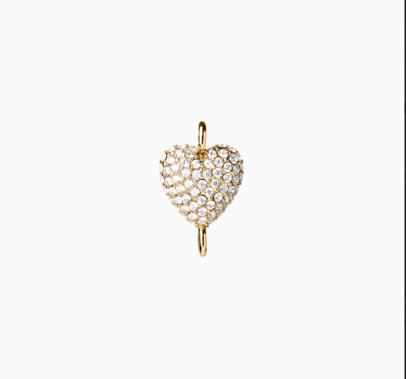 CRYSTAL HEART WELDING CHARM best gold plated tarnish and water resistant piece by Irish Jewellery brand - Lynott Jewellery