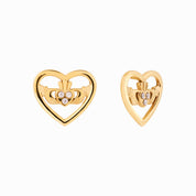 MEGAN FORTE CLARKE DOLL FACE MINI CLADDAGH STUDS best gold plated tarnish and water resistant piece by Irish Jewellery brand - Lynott Jewellery