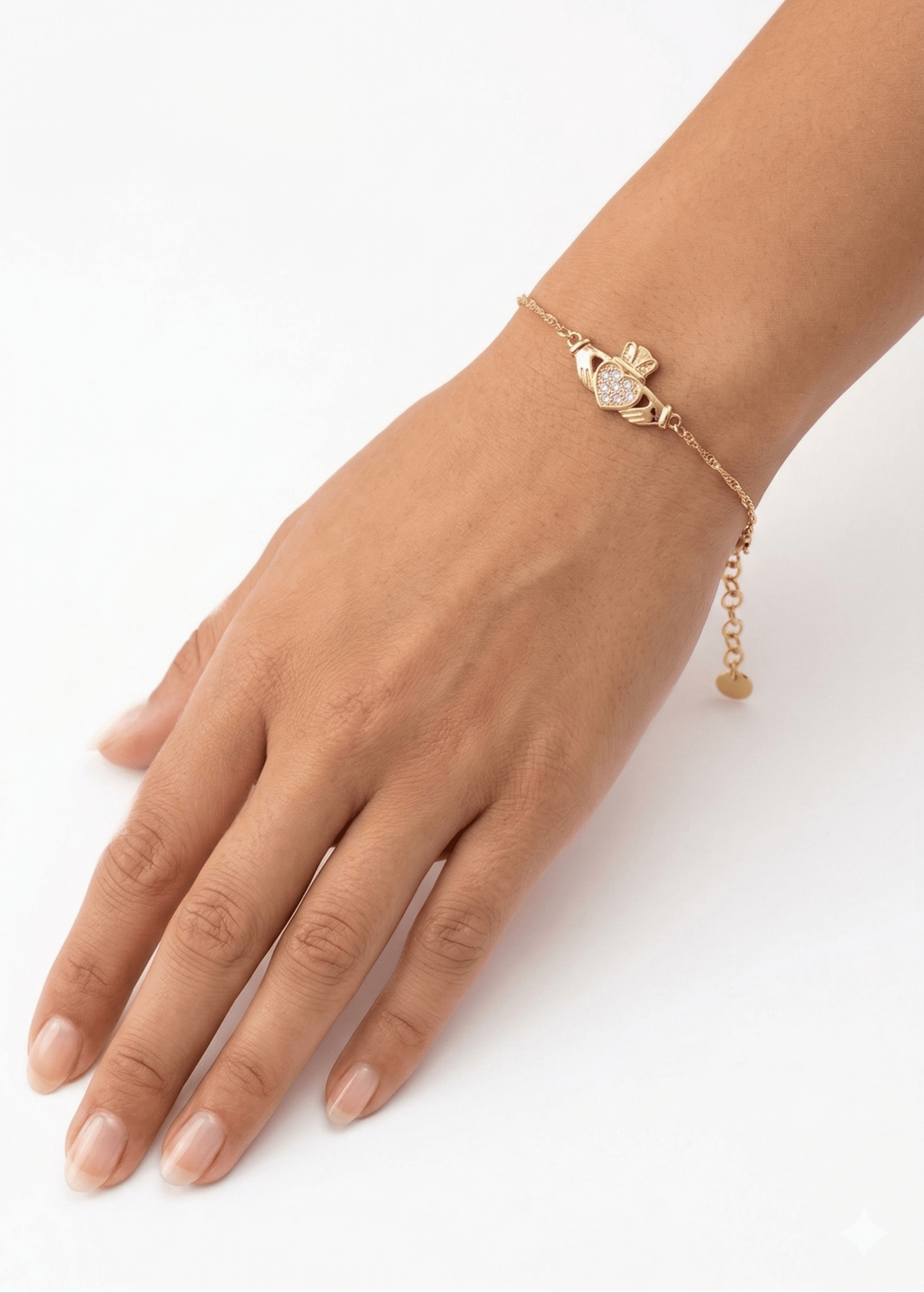 HEART CROWN CLADDAGH BRACELET best gold plated tarnish and water resistant piece by Irish Jewellery brand - Lynott Jewellery