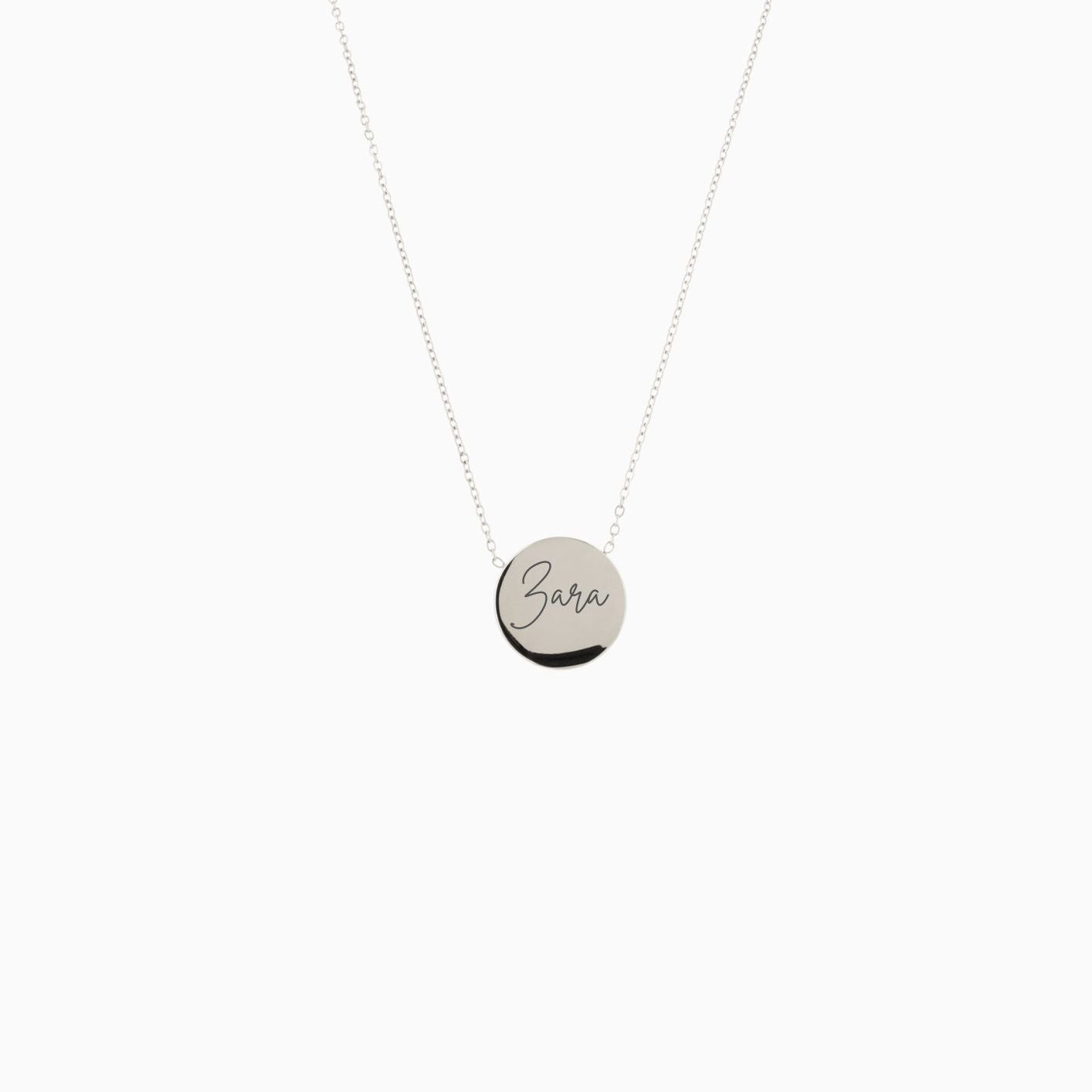 DROP DISC ENGRAVABLE NECKLACE best gold plated tarnish and water resistant piece by Irish Jewellery brand - Lynott Jewellery