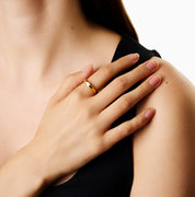 EVERAFTER ENGRAVABLE THIN BAND best gold plated tarnish and water resistant piece by Irish Jewellery brand - Lynott Jewellery