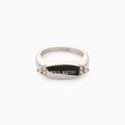 WHISPERING CLOVER ENGRAVABLE RING best gold plated tarnish and water resistant piece  Irish Jewellery brand Lynott Jewellery