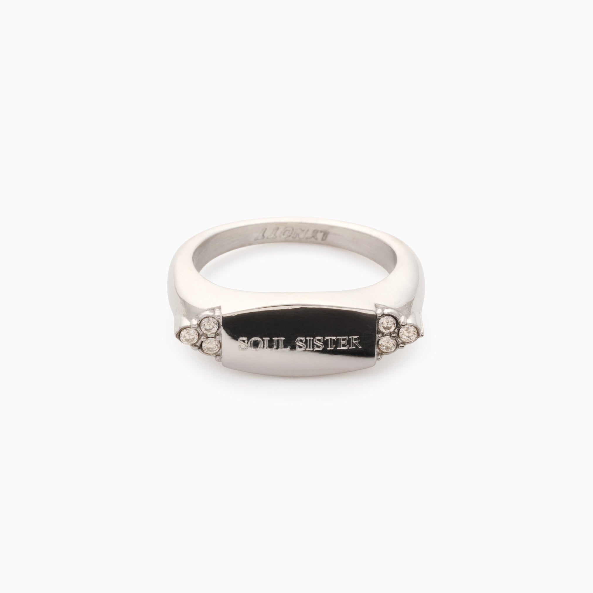 WHISPERING CLOVER ENGRAVABLE RING best gold plated tarnish and water resistant piece  Irish Jewellery brand Lynott Jewellery