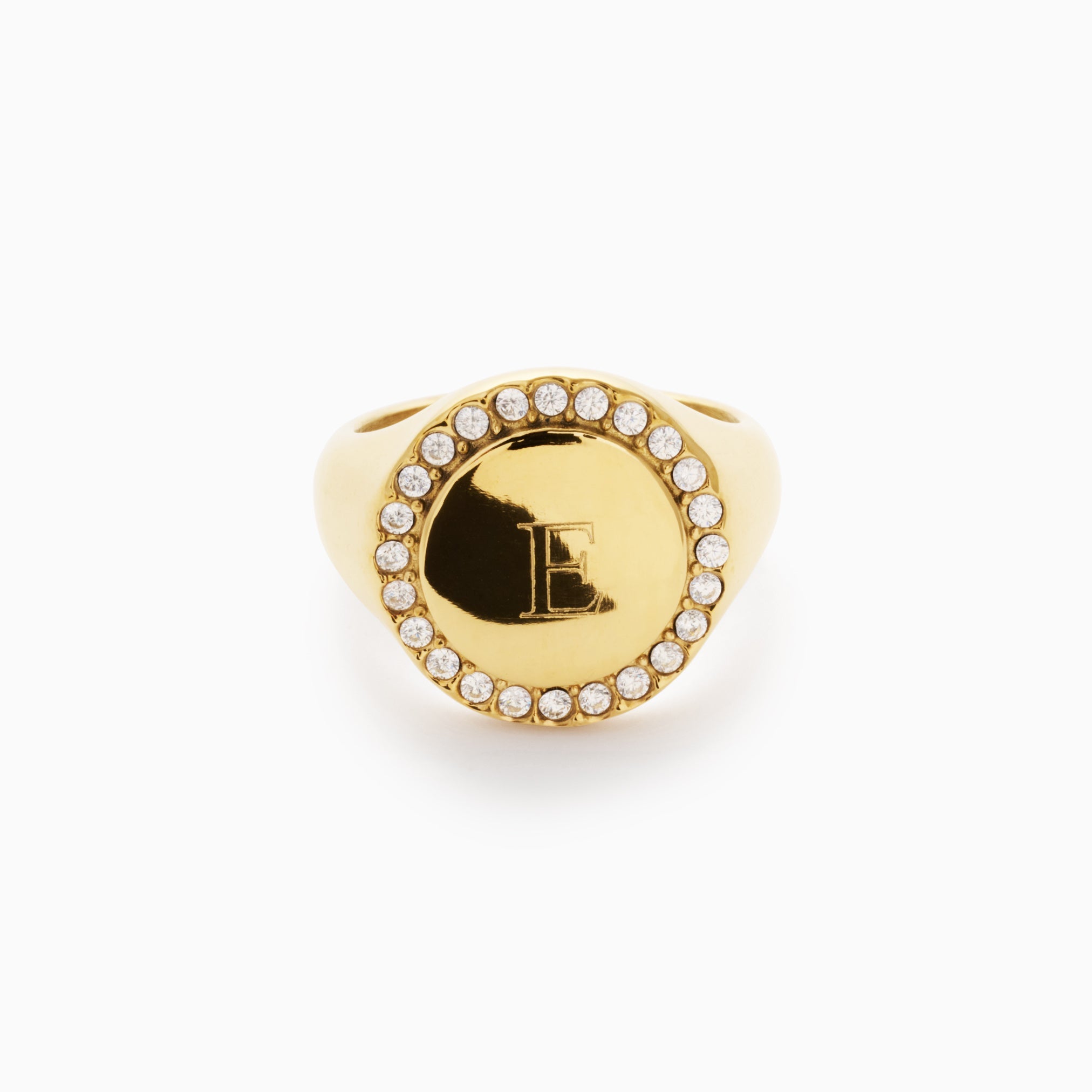 ETERNAL ENGRAVABLE SIGNET RING best gold plated tarnish and water resistant piece by Irish Jewellery brand - Lynott Jewellery