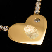 DOUBLE TENNIS HEART ENGRAVABLE NECKLACE best gold plated tarnish and water resistant piece by - Lynott Jewellery