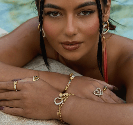 MEGAN FORTE CLARKE SIDE EYE CLADDAGH BANGLE best gold plated tarnish and water resistant piece by Irish Jewellery brand - Lynott Jewellery