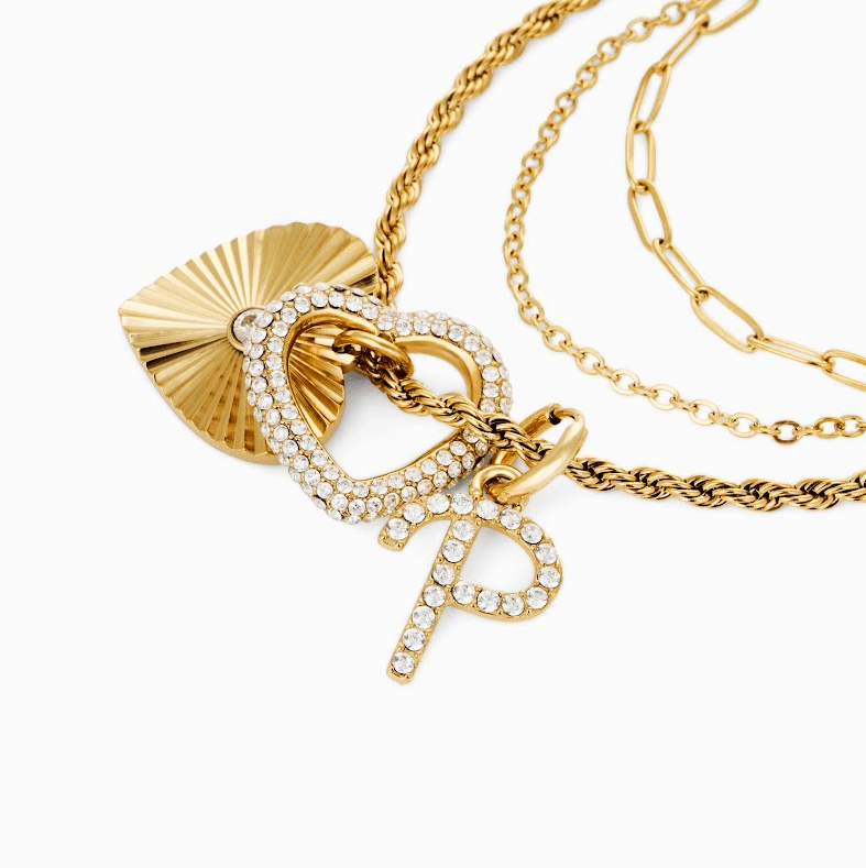 MEGAN FORTE CLARKE SPARKLE INITIAL (ADD ON) best gold plated tarnish and water resistant piece by Irish Jewellery brand - Lynott Jewellery