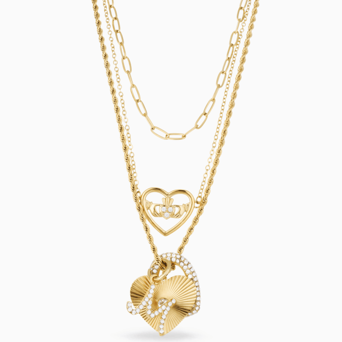 MEGAN FORTE CLARKE SPARKLE INITIAL (ADD ON) best gold plated tarnish and water resistant piece by Irish Jewellery brand - Lynott Jewellery