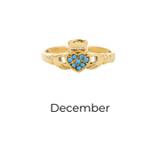 HEART CROWN CLADDAGH BIRTHSTONE ADJUSTABLE RING best gold plated tarnish and water resistant piece by Irish Jewellery brand - Lynott Jewellery