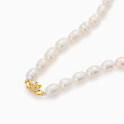 HEART CROWN PEARL CLADDAGH NECKLACE best gold plated tarnish and water resistant piece by Irish Jewellery brand - Lynott Jewellery