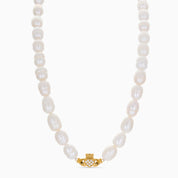 HEART CROWN PEARL CLADDAGH NECKLACE best gold plated tarnish and water resistant piece by Irish Jewellery brand - Lynott Jewellery