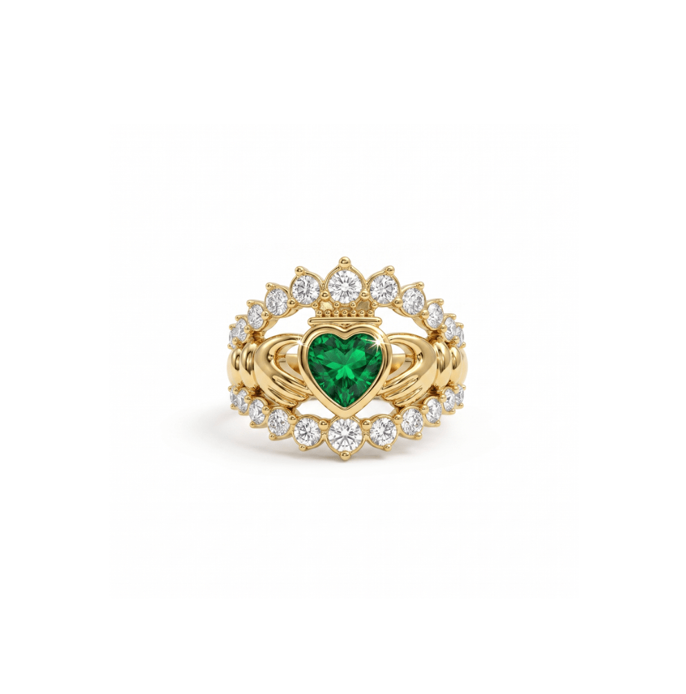 MEGAN FORTE CLARKE WIFED CLADDAGH RING best gold plated tarnish and water resistant piece by Irish Jewellery brand - Lynott Jewellery