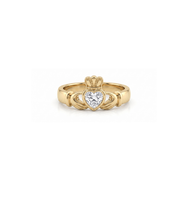 PINKY CLADDAGH RING best gold plated tarnish and water resistant piece by Irish Jewellery brand - Lynott Jewellery