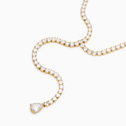 VIBES DROP DOWN TENNIS NECKLACE best gold plated tarnish and water resistant piece by Irish Jewellery brand - Lynott Jewellery