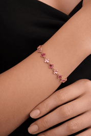 TOTAL GLAM BRACELET PINK best gold plated tarnish and water resistant piece by Irish Jewellery brand - Lynott Jewellery