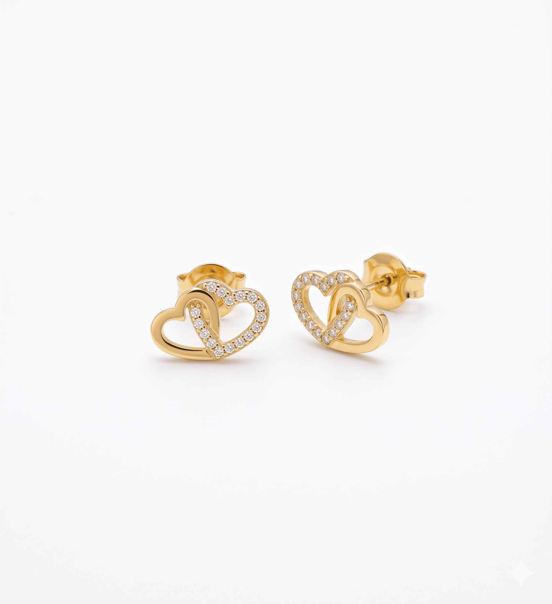 INFINITY HEART STUD EARRING best gold plated tarnish and water resistant piece by Irish Jewellery brand - Lynott Jewellery