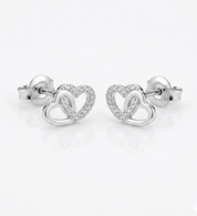 INFINITY HEART STUD EARRING best gold plated tarnish and water resistant piece by Irish Jewellery brand - Lynott Jewellery