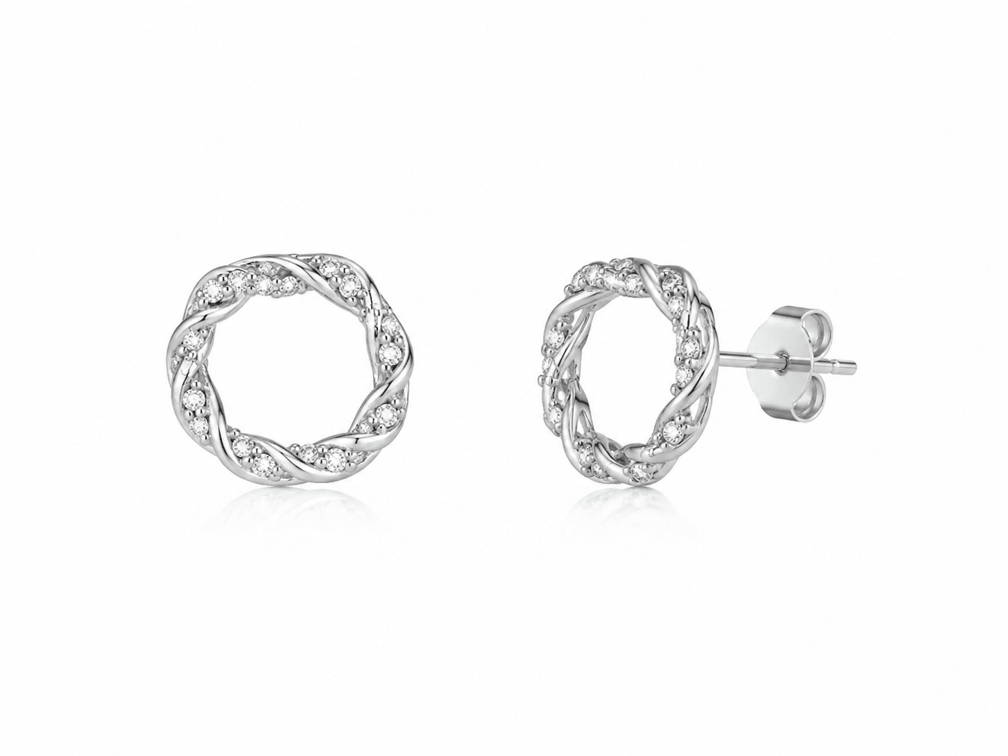 SHIMMERING INTERLINKING CIRCLE STUD EARRING best gold plated tarnish and water resistant piece by Irish Jewellery brand - Lynott Jewellery
