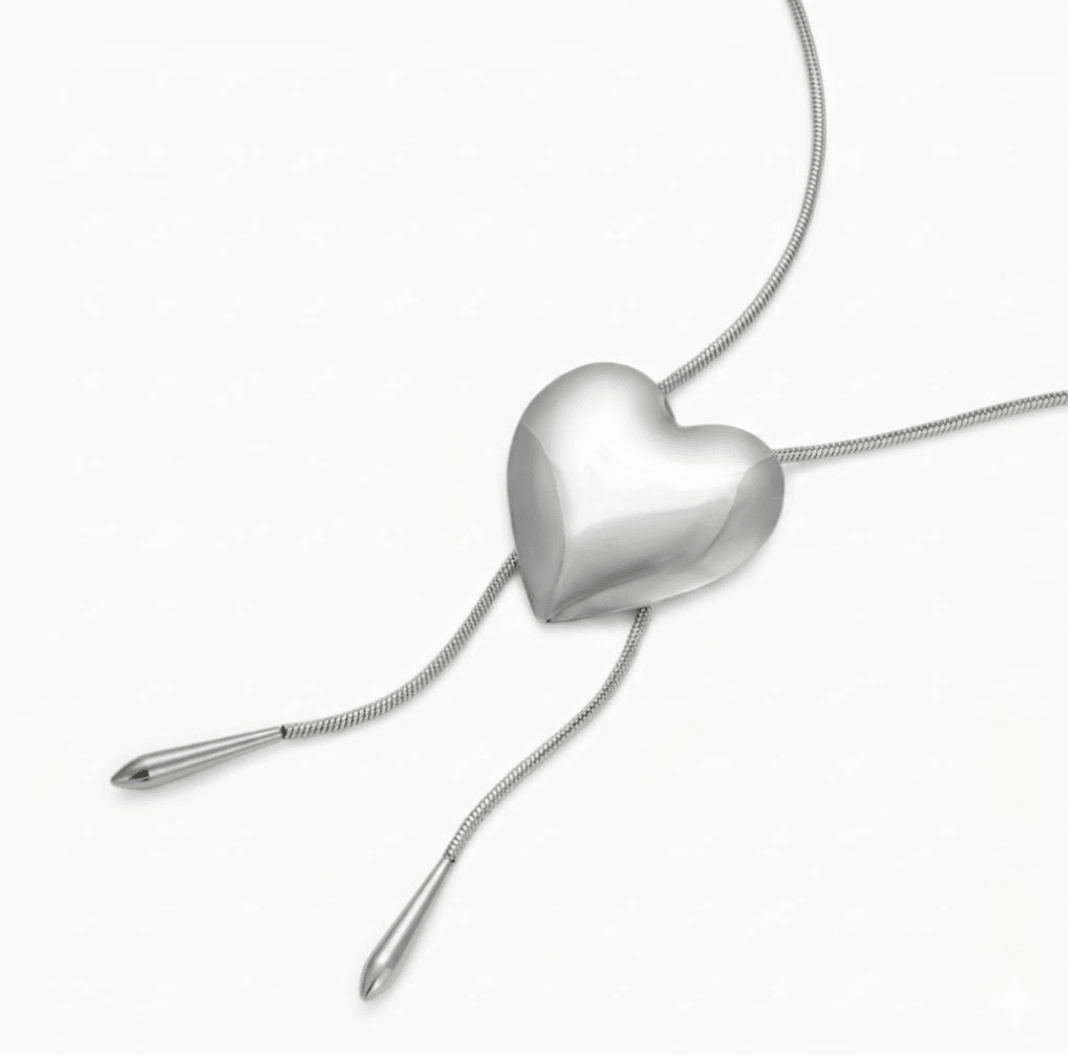 DROP DOWN HEART NECKLACE best gold plated tarnish and water resistant piece by Irish Jewellery brand - Lynott Jewellery