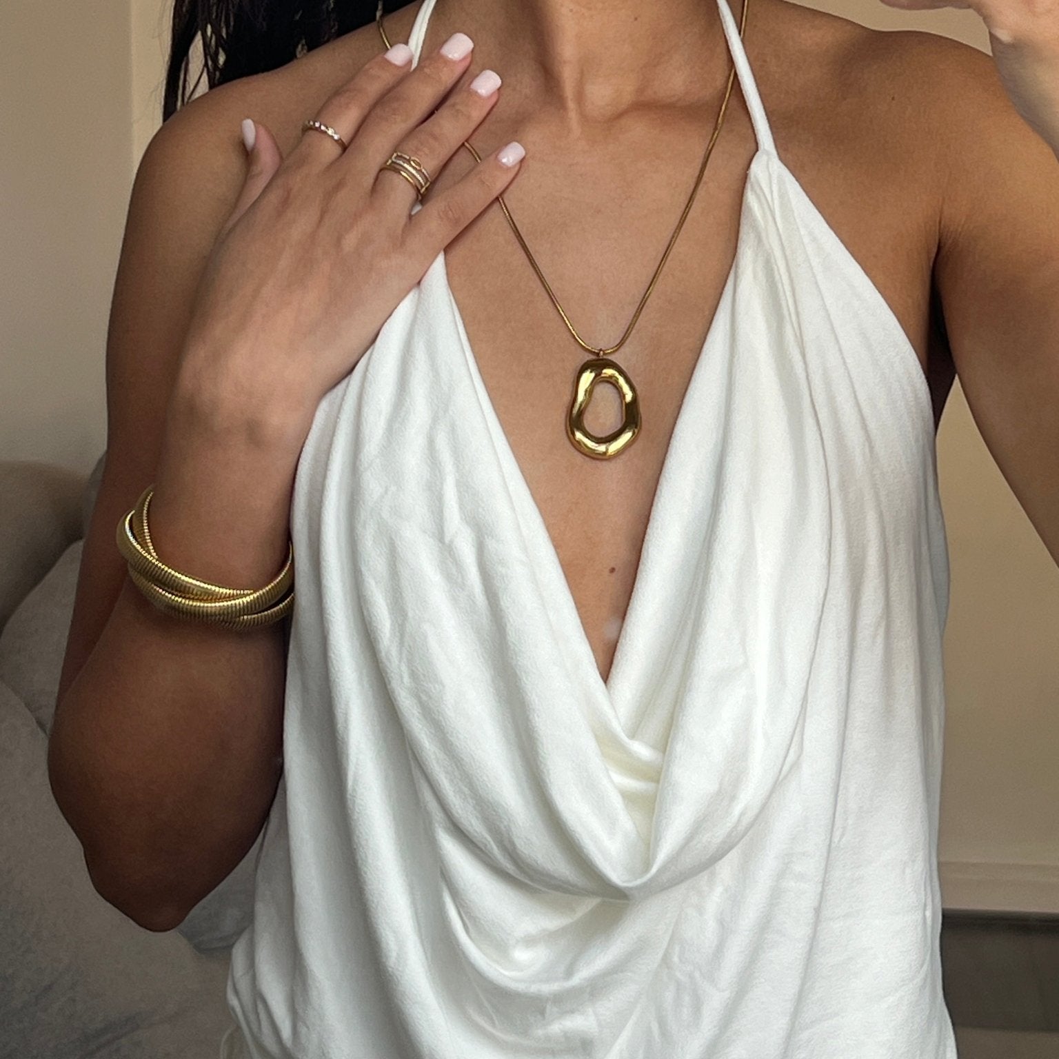 COOL GIRL LARGE PENDANT NECKLACE best gold plated tarnish and water resistant piece by Irish Jewellery brand - Lynott Jewellery