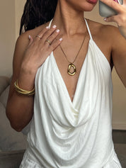 COOL GIRL LARGE PENDANT NECKLACE best gold plated tarnish and water resistant piece by Irish Jewellery brand - Lynott Jewellery