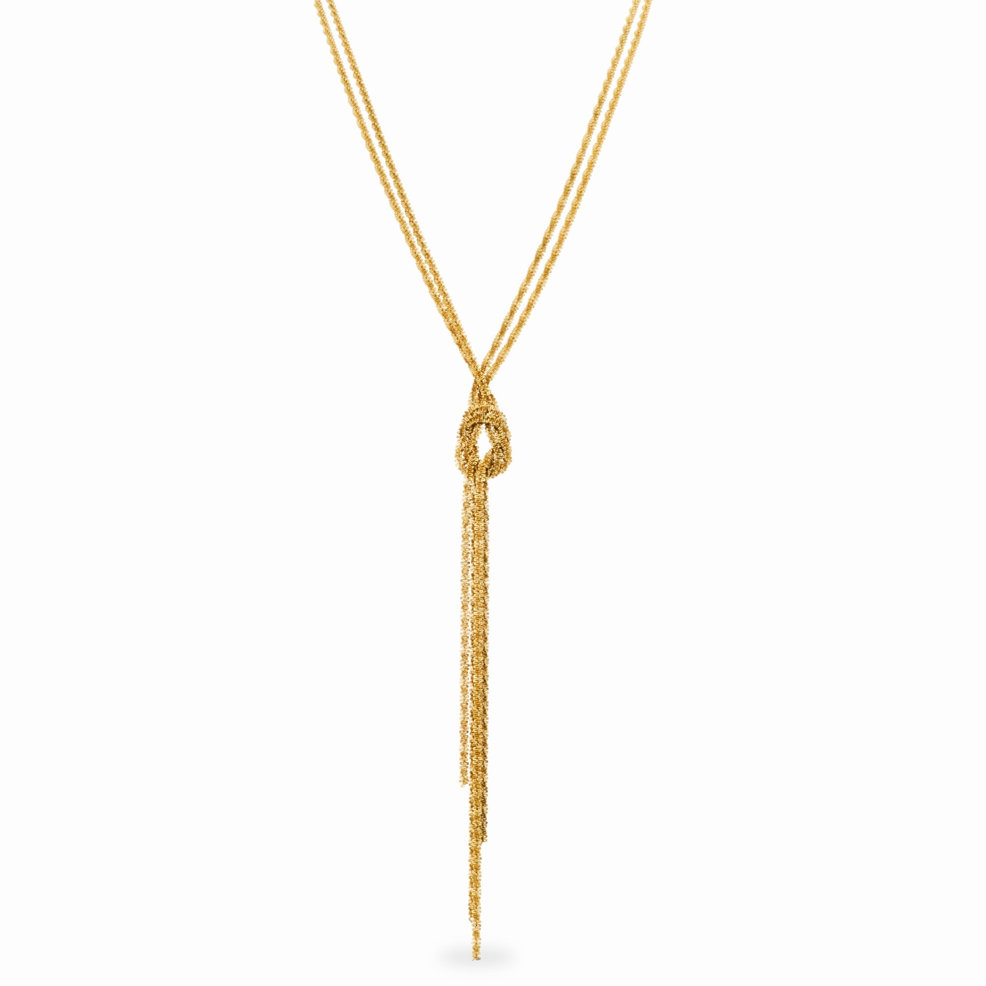 TWISTY SHIMMER DROP DOWN NECKLACE best gold plated tarnish and water resistant piece by Irish Jewellery brand - Lynott Jewellery