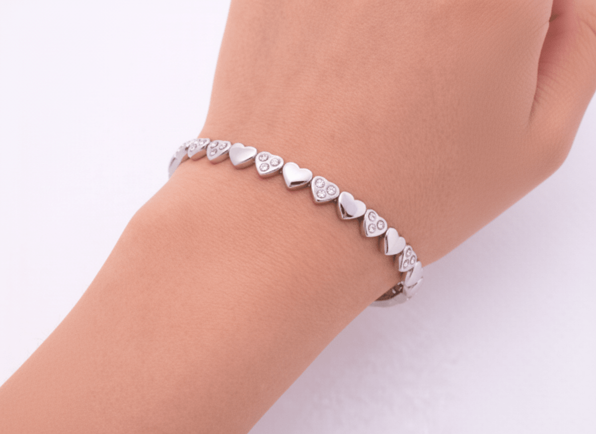 CONNECTED HEARTS BANGLE best gold plated tarnish and water resistant piece by Irish Jewellery brand - Lynott Jewellery