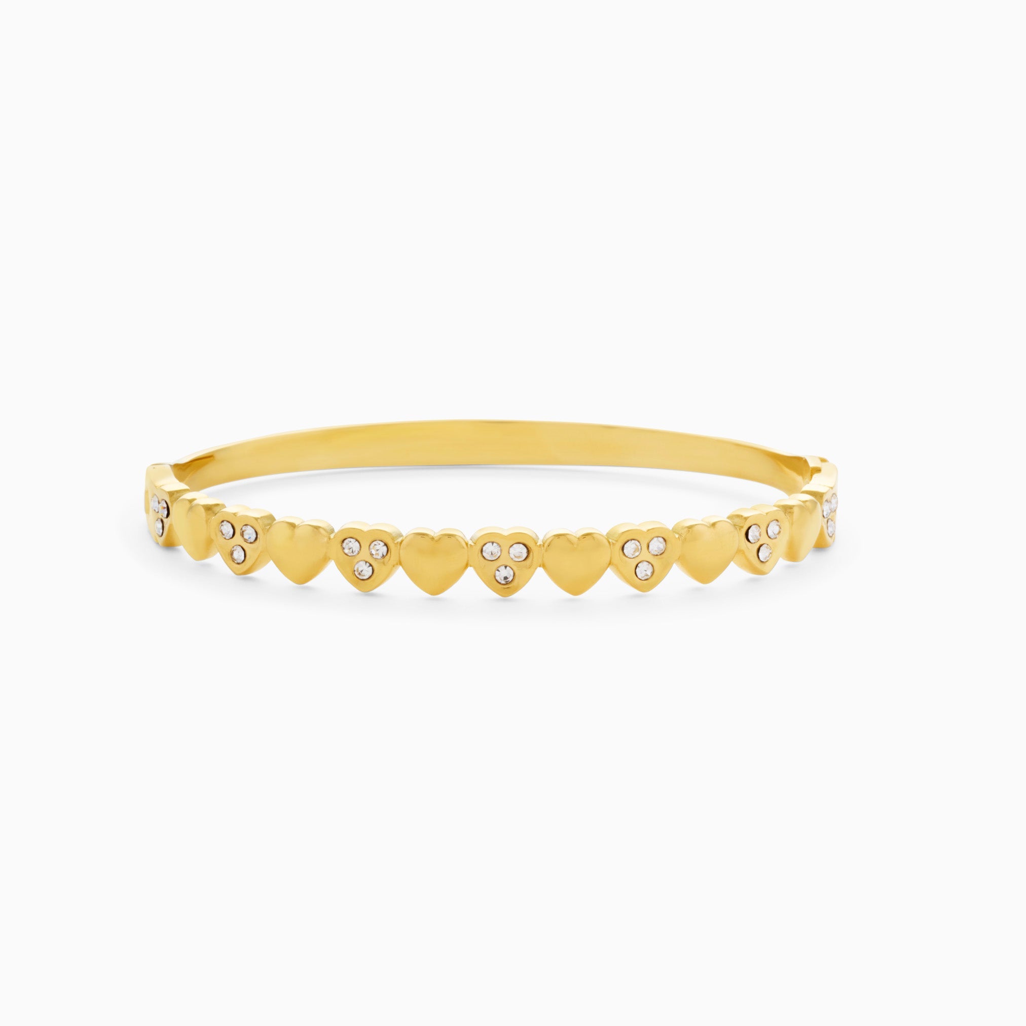 CONNECTED HEARTS BANGLE best gold plated tarnish and water resistant piece by Irish Jewellery brand - Lynott Jewellery